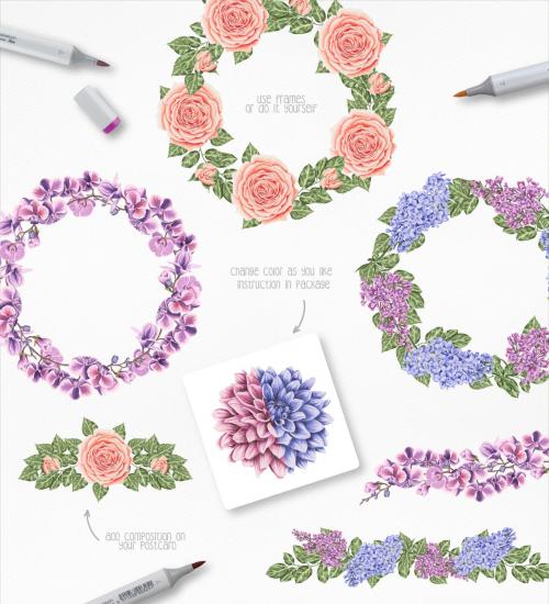 Flower Power Marker Illustrations Flowers Floral