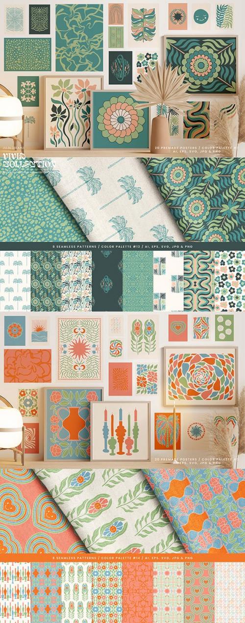 Vivid Posters Pattern Collection Groovy Boho