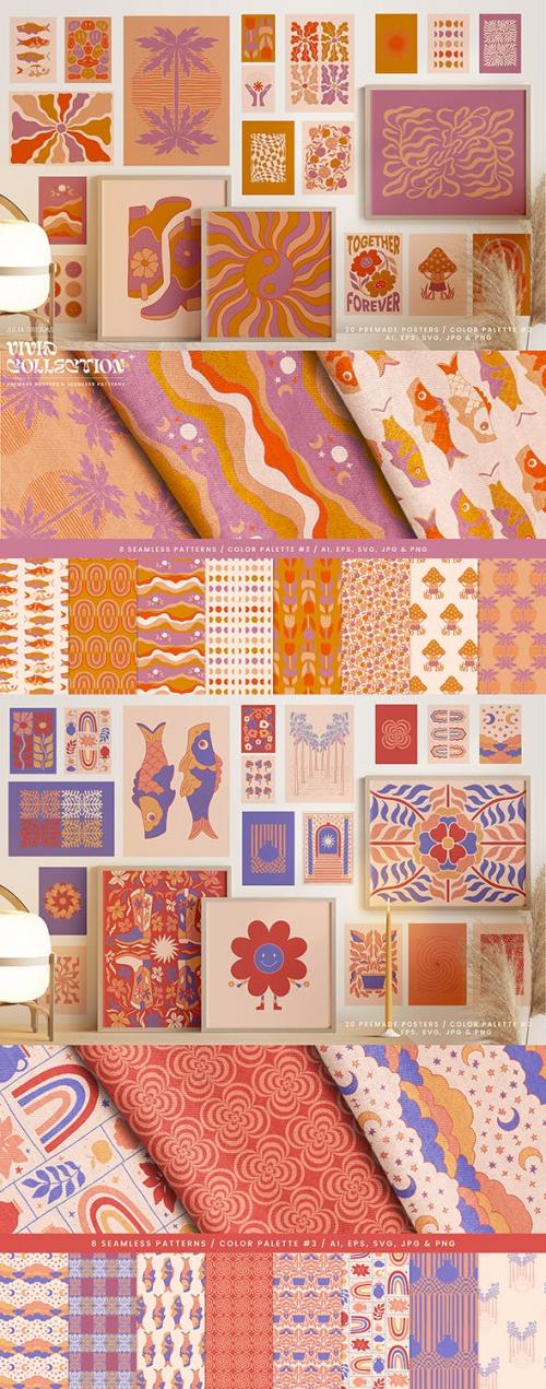 Vivid Posters Pattern Collection Groovy Boho