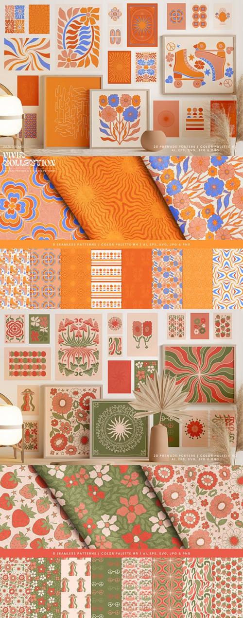 Vivid Posters Pattern Collection Groovy Boho