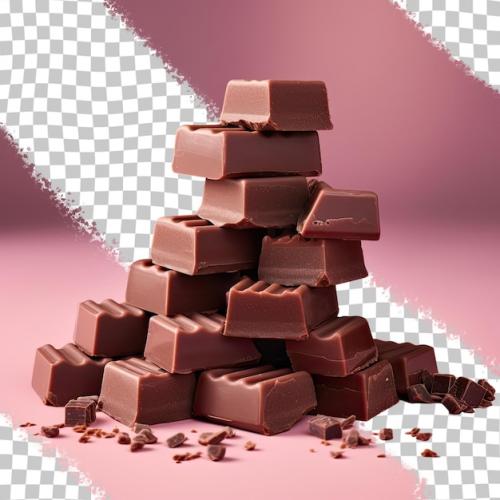 Chocolate Cubes On Transparent Background