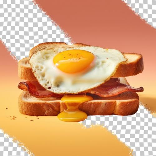 A Sandwich With An Egg On It And A Fried Egg On The Bottom.