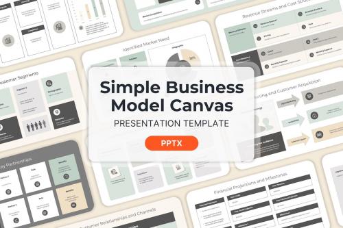 Simple Business Model Canvas - Powerpoint Template