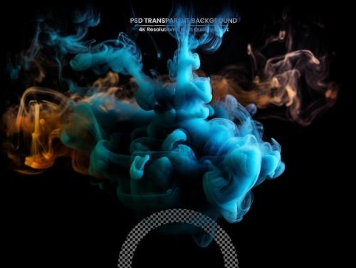 Colorful Smoke On Dark Background