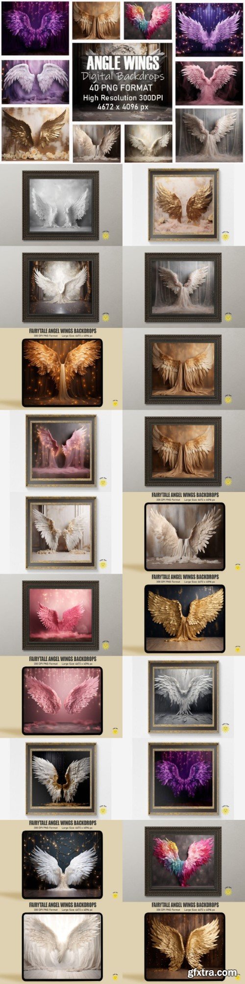 Fairytale Angel Wings Backdrops