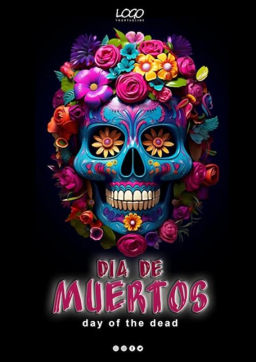 Psd Day Of The Dead Poster