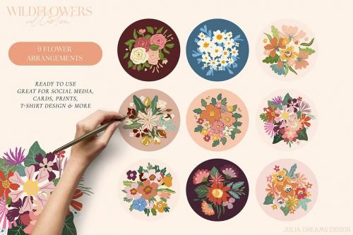 Wildflowers Vector Flowers Floral Patterns