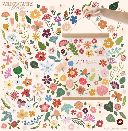 Wildflowers Vector Flowers Floral Patterns