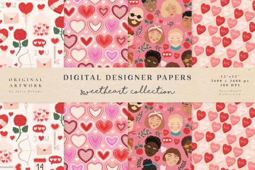 Valentine's Day Seamless Patterns