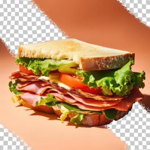 Delicious Ham Lettuce And Tomato Sandwich Transparent Background