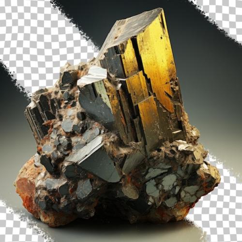 Fes2 Pyrite Isolated On Transparent Background Surface