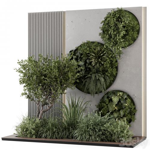 Indoor Wall Vertical Garden in Concrete Base - Set 1357