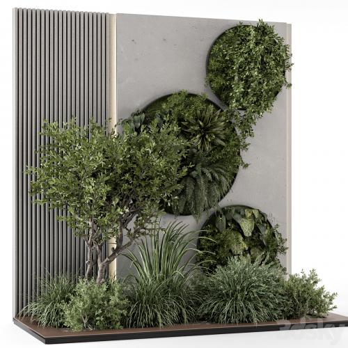 Indoor Wall Vertical Garden in Concrete Base - Set 1357