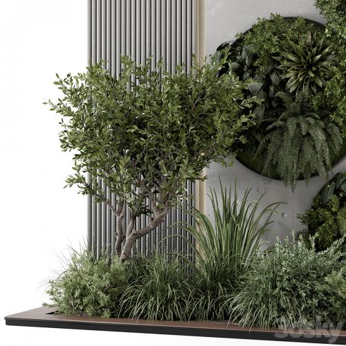 Indoor Wall Vertical Garden in Concrete Base - Set 1357