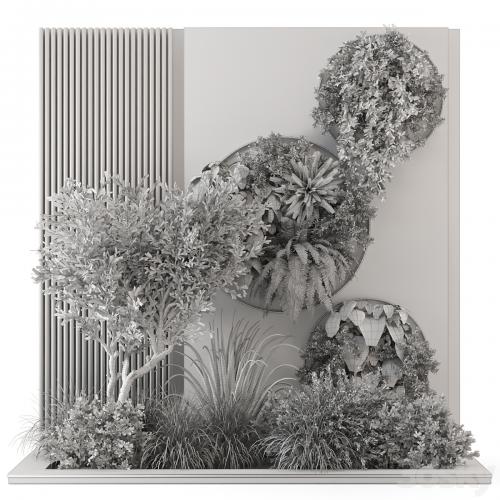 Indoor Wall Vertical Garden in Concrete Base - Set 1357