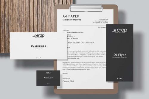 Floating Stationery Mockup