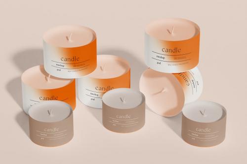 Stacked Candles Mockup