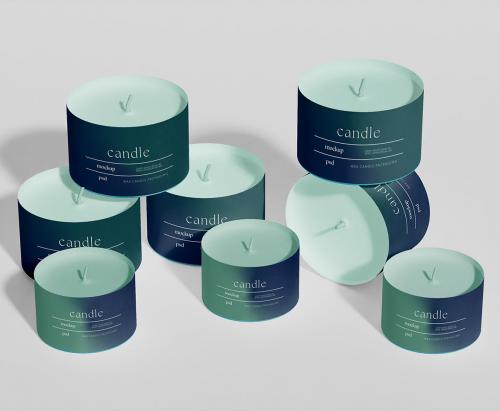 Stacked Candles Mockup