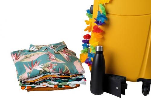 View Of Hawaiian Shirt With Luggage