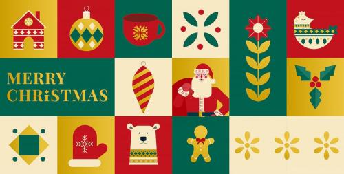 Christmas seamless pattern in Scandinavian style