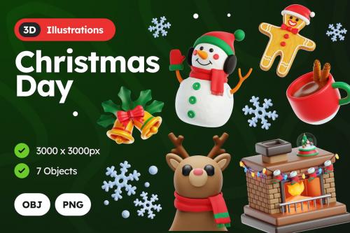 3D Christmas Day Illustration