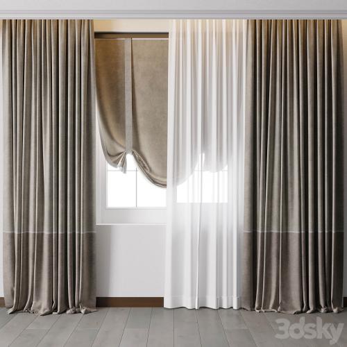 Hadi Curtain With Roman Blind 68