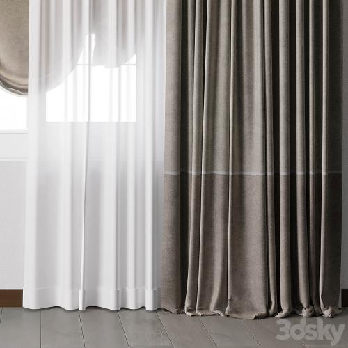 Hadi Curtain With Roman Blind 68