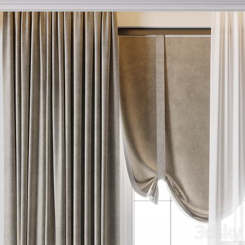 Hadi Curtain With Roman Blind 68