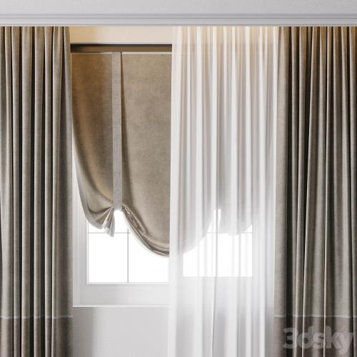 Hadi Curtain With Roman Blind 68