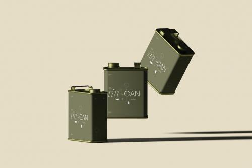 Floating Oil Tin Can Mockup