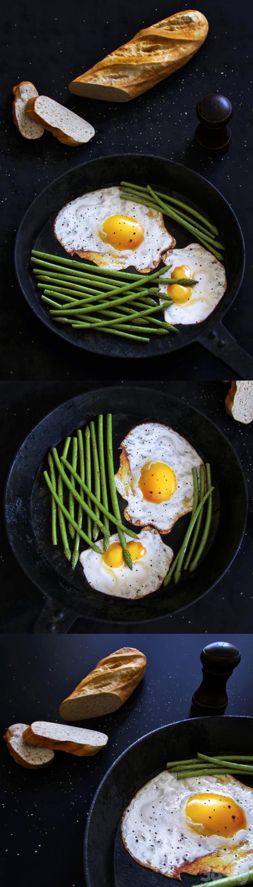 Scrambled eggs with asparagus