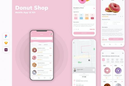 Donut Shop Mobile App UI Kit