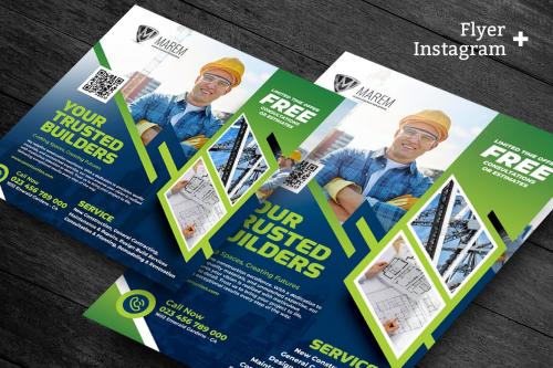 Construction Service Flyer and Social Media