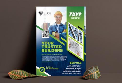 Construction Service Flyer and Social Media