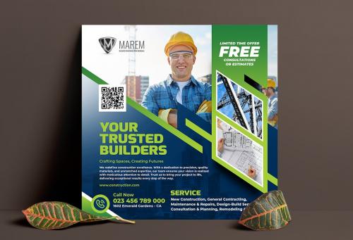 Construction Service Flyer and Social Media