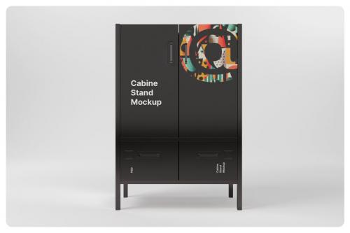 Cabinet Metal Cupboard Stand Mockup