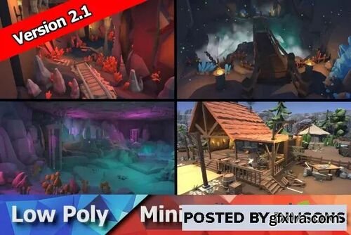 Ultimate Low Poly Mining, Cave & Blacksmith Pack - Ores, Gems, Props, Tools v2.1