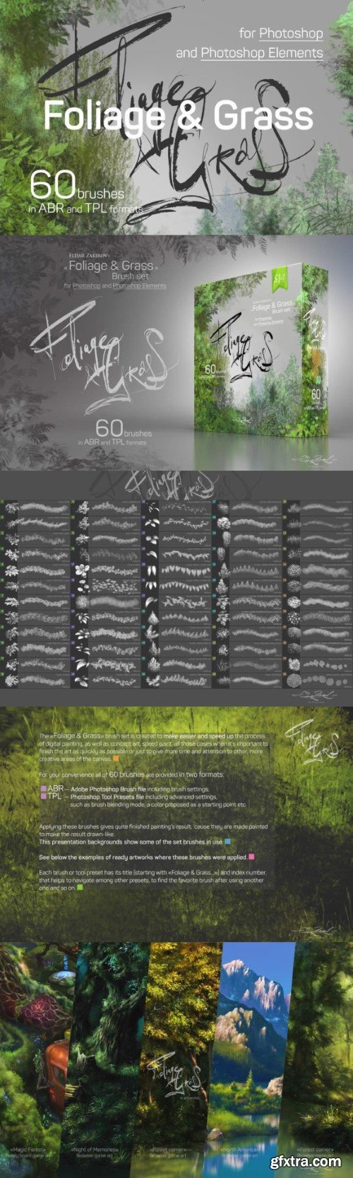 Foliage+Grass+Moss Photoshop Brushes