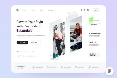 Modern Fashion Trends Hero Section Website
