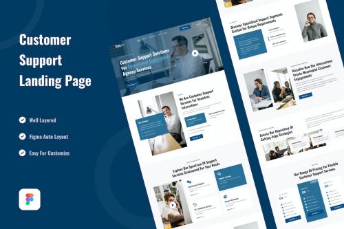 Customer Support Agency Landing Page Design Figma