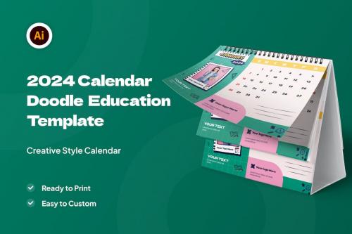 2024 Calendar Doodle Education Template