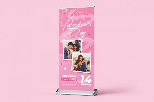 Valentine Day Roll Up Banner