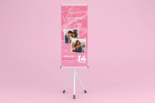 Valentine Day Roll Up Banner