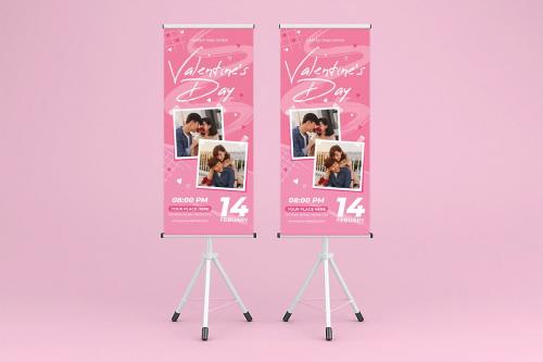 Valentine Day Roll Up Banner