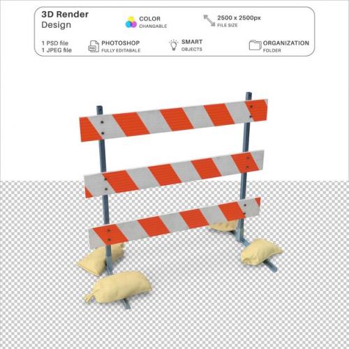 Safety Barrier 3d Modeling Psd File