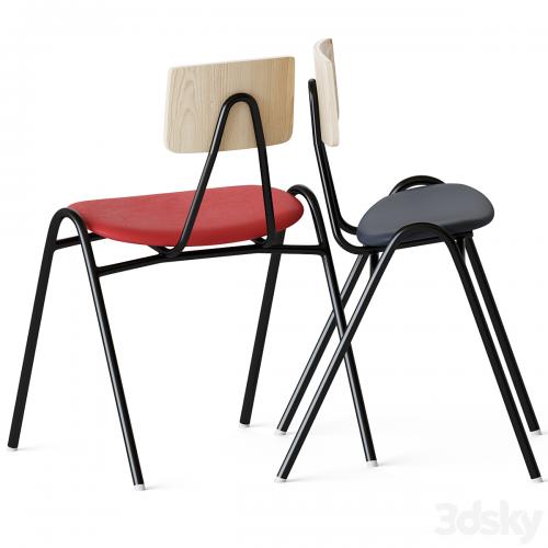 Leather and wood chair Tuoli 53 | Isku