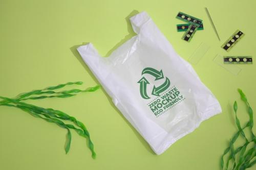 Seaweed Near Plastic Bag Mockup