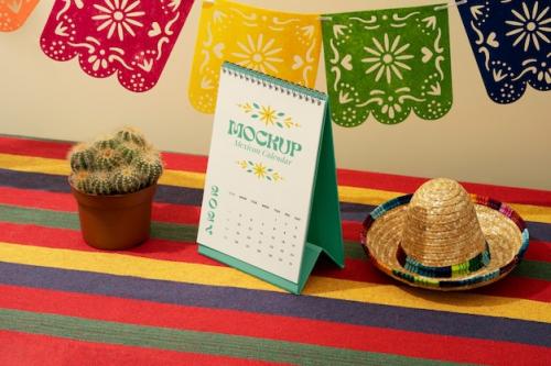 Mexican Calendar Mockup For 2024