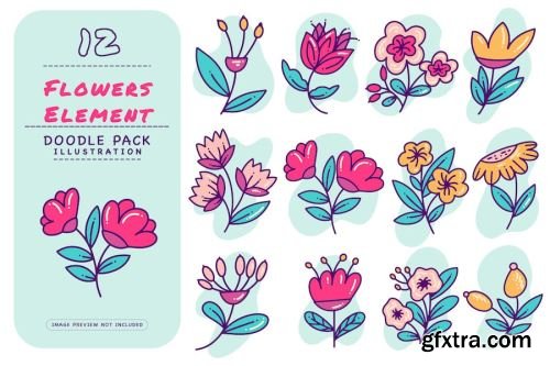 Flowers Vector Pack 14xAI