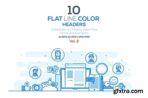 Colored Line Illustration Pack 13xAI